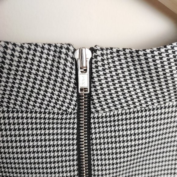 Theory Orinthia Houndstooth Black & White Mini Mid-Thigh Sheath Dress Size 8 - Picture 9 of 14